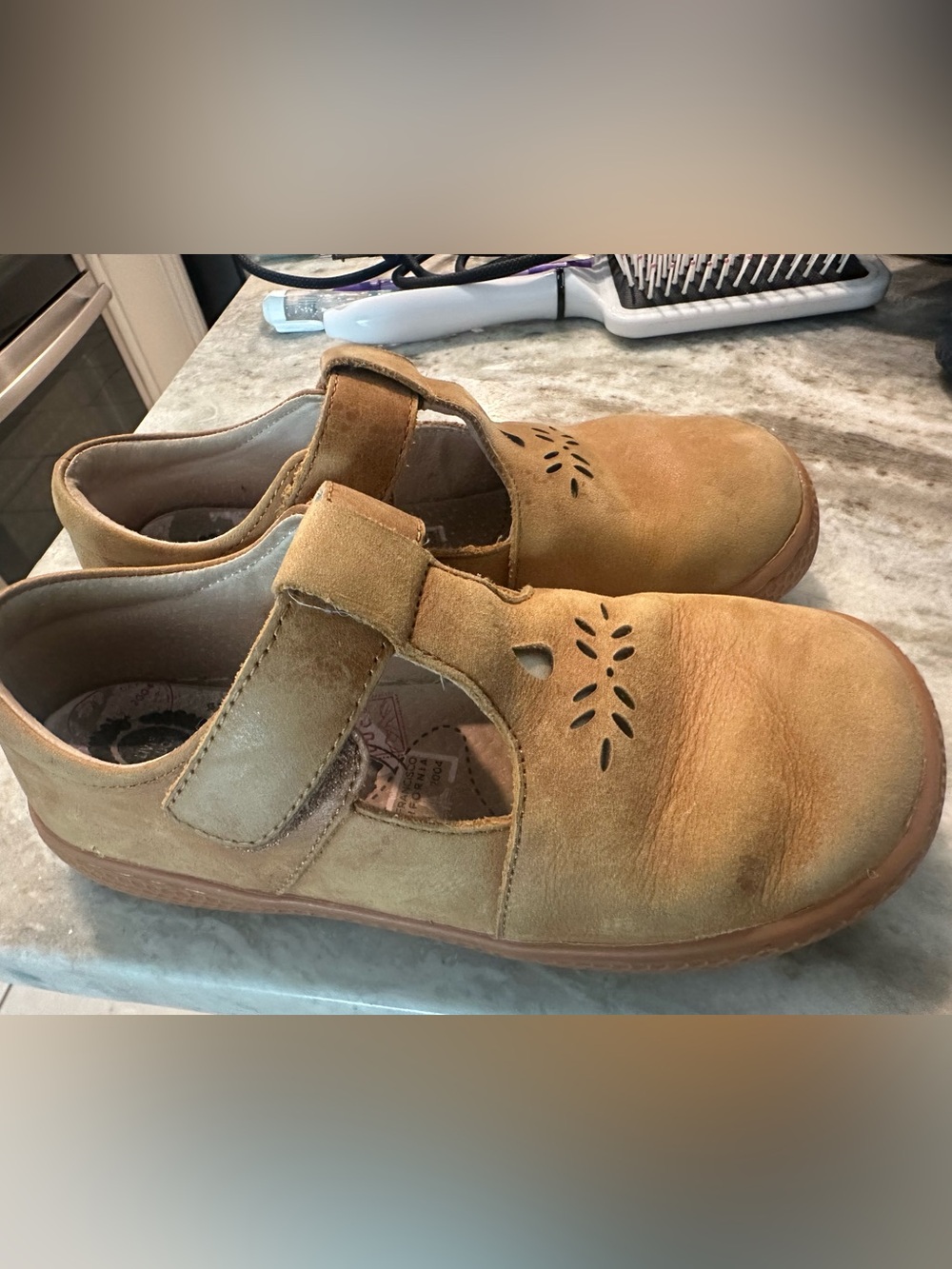 Livie & Luca Tan Suede Mary Jane Shoes